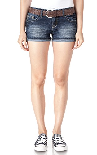 WallFlower Juniors Cuffed Denim Short Shorts in Blue Buffalo Size: 9