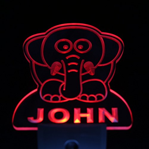 Ws1001-0255-b DWAYNE Elephant Night Light Nursery Baby Kids Name Day/ Night Sensor LED Sign thumbnail