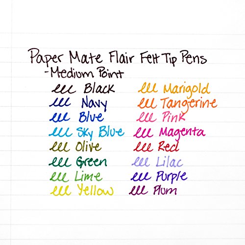 Paper Mate Flair Porous-Point Felt Tip Pen, Medium Tip, 12-Pack, Black (8430152) thumbnail