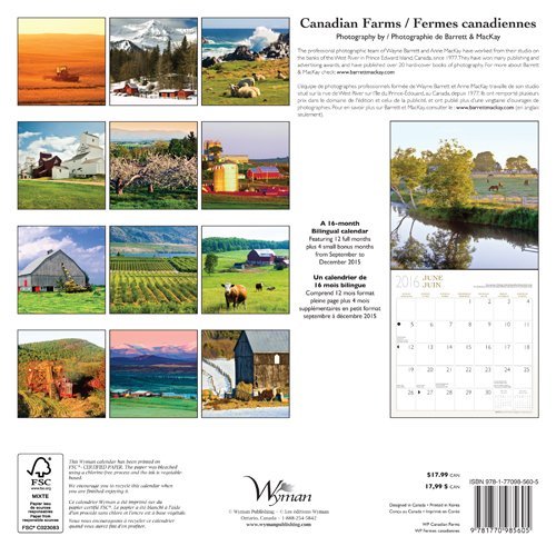 2016 Monthly Wall Calendar - Canadian Farms Square 12X12 Wyman (Bilingual) thumbnail