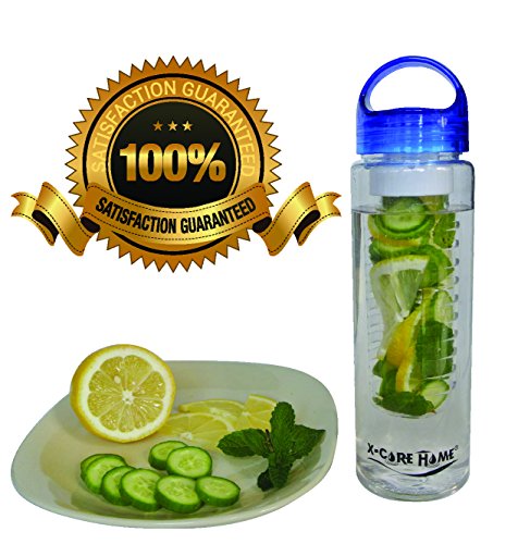 Water Bottle Infuser - 24 Oz -Create Your Own Naturally Flavored Fruit Infused Water, Juice, Iced Tea, Lemonade - Ideal for Running, Sports, Gym, Cycl