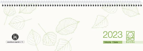 Tischquerkalender Recycling 1W/1S 2023 - 29,6x9,9 Cm - 1 Woche Auf 1 Seite - Bürokalender Mit 60 Seiten - Stundeneinteilung 7 - 19 Uhr - 146-0700