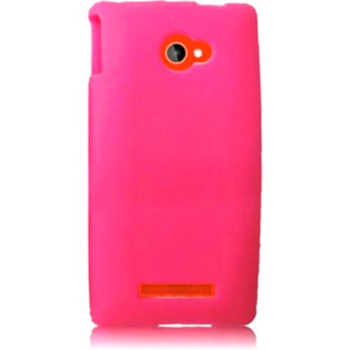Silicone Case Cover for HTC Windows Phone 8X/HTC 6990/HTC Zenith - Hot Pink
