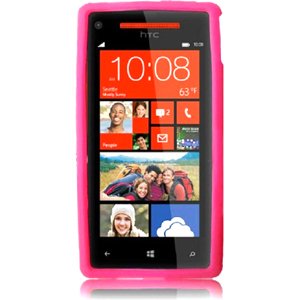 Silicone Case Cover for HTC Windows Phone 8X/HTC 6990/HTC Zenith - Hot Pink thumbnail