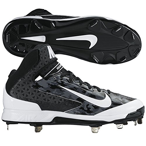 Nike Mens Camo Air Huarache Pro MId Camo Metal Cleats 10 1/2 US Black/White