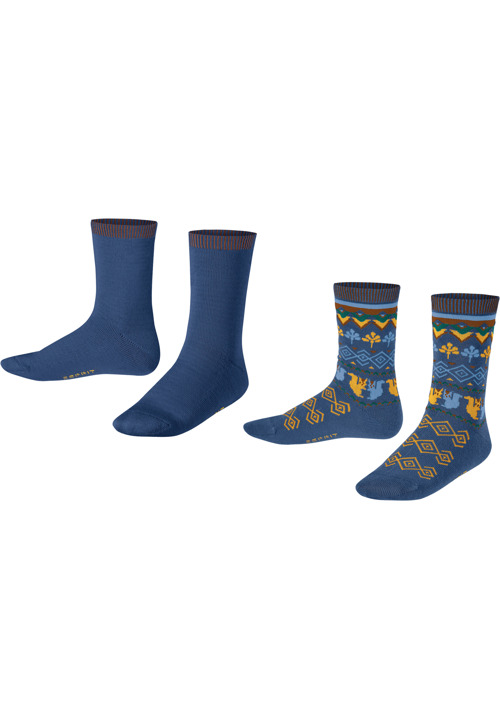 ESPRIT Socken, 2er-Pack, Print, Für Kinder, 6051 ROYAL BLUE, 31-34
