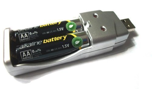 IDigital® Battery Charger for Regular Alkaline or Rechargeable Ni-MH, Ni-CD AA, AAA Batteries | USB