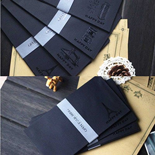 5pcs/lot Retro Black Gilding Paper Envelope Superior Quality Invitation Card Envelopes Specialty Gift Postcard Storage-Pattern Random thumbnail