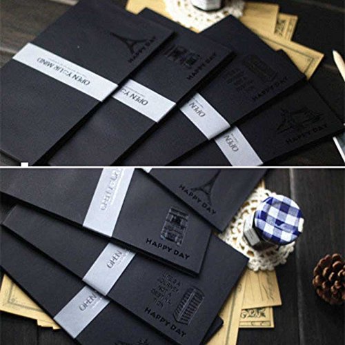 5pcs/lot Retro Black Gilding Paper Envelope Superior Quality Invitation Card Envelopes Specialty Gift Postcard Storage-Pattern Random thumbnail