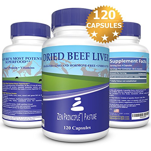 Ultra-Pure Desiccated Beef Liver  Grass-Fed  Pasture-Raised Cows. No Hormones or GMO. Natural Energy and Workout Boost from Iron  Amino Acids  Protein