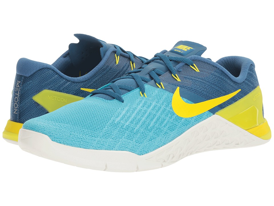 Nike Men's Metcon 3 Chlorine Blue/Electrolime Training Shoe 10 Men US
