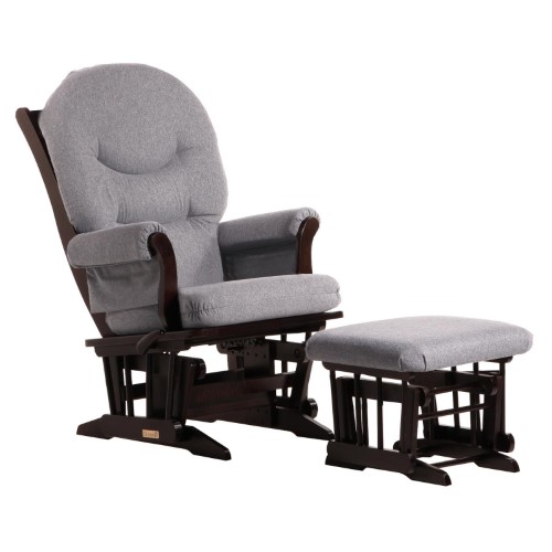 Dutailier Dark Grey Multiposition, Reclining Sleigh Glider and Ottoman Set