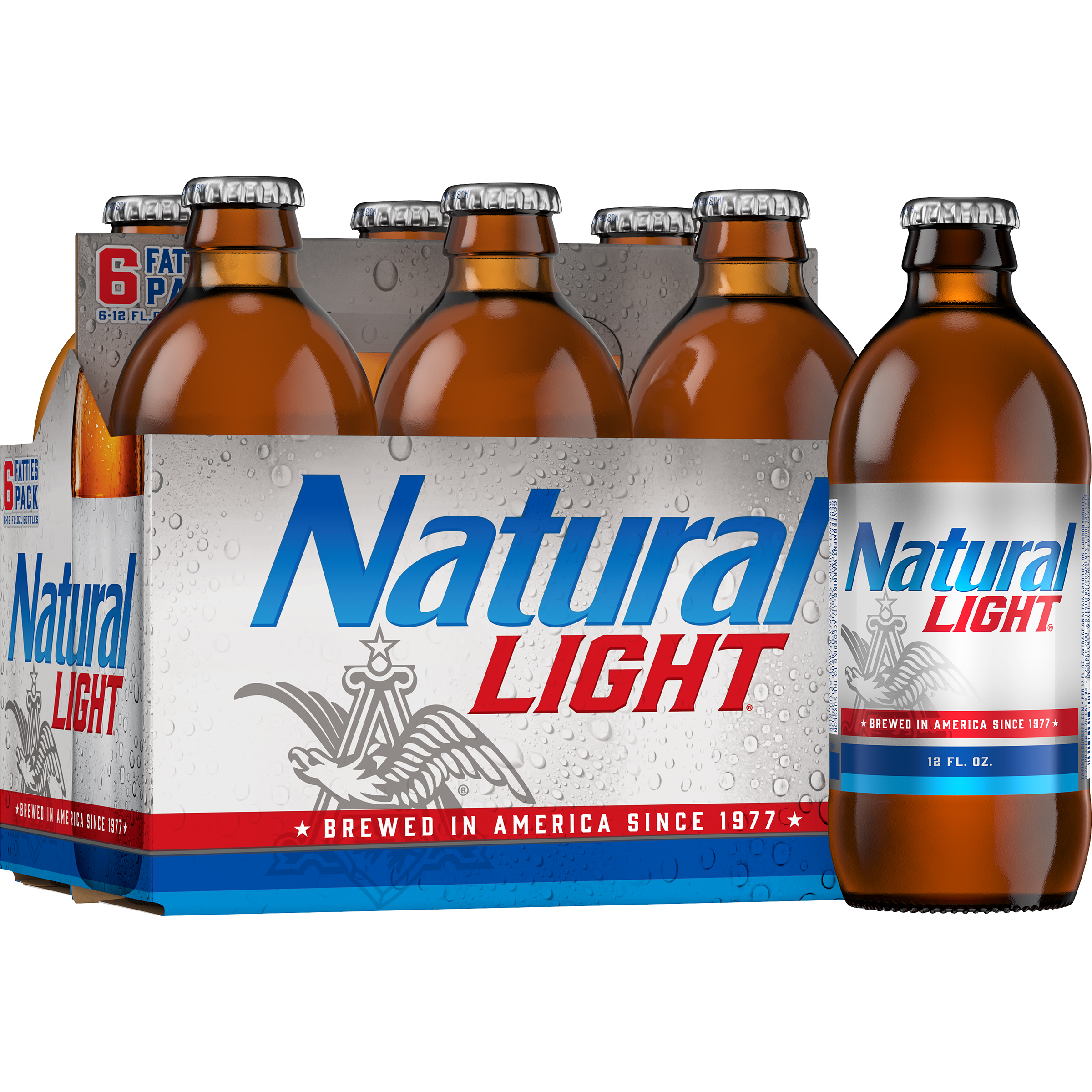 Natural Light Beer, 6 Pack 12 Fl. Oz. Bottles, 4.2% ABV