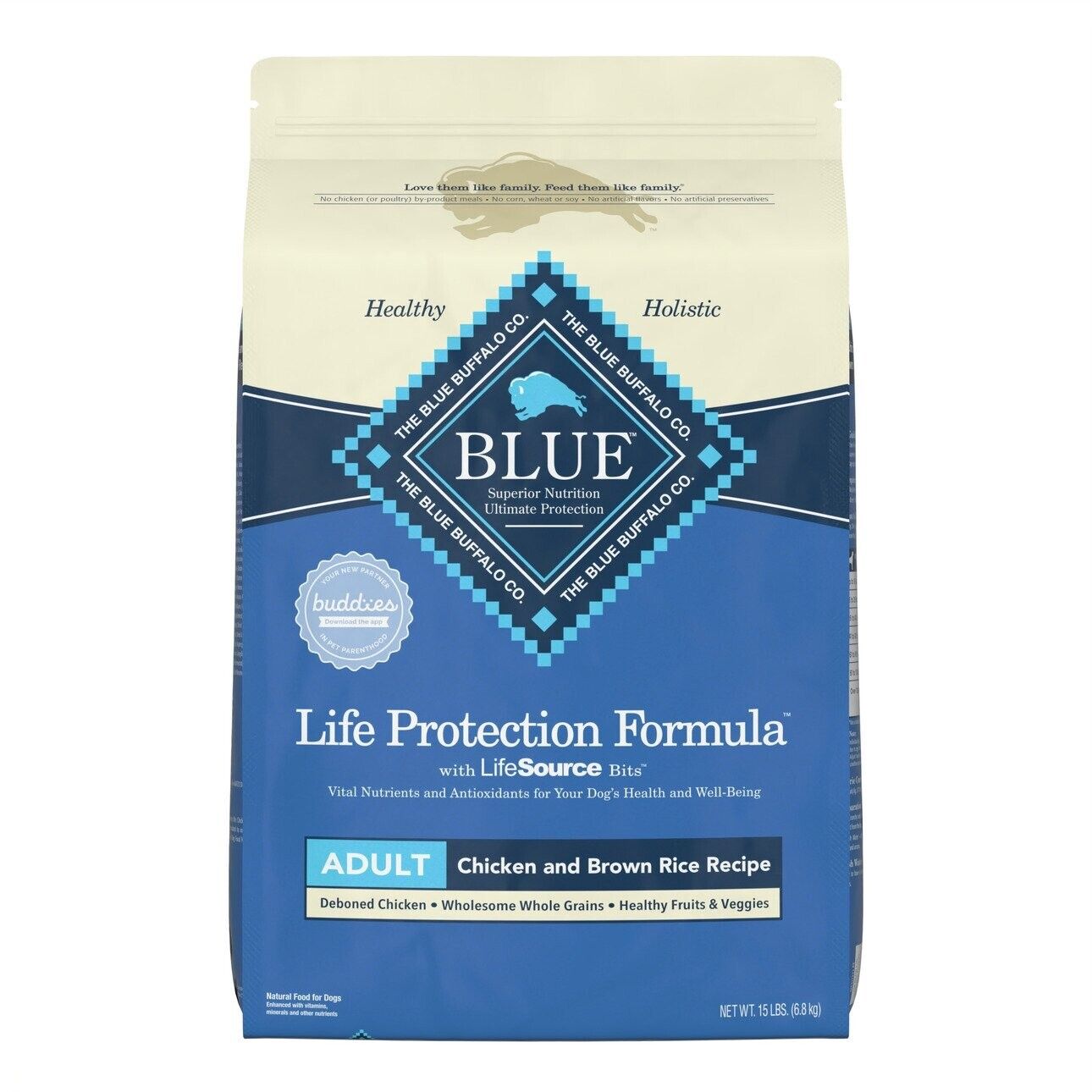 Blue Buffalo Life Protection Formula Chicken & Brown Rice Dry Dog Food, 15 Lbs
