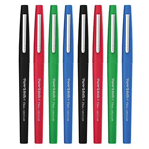 Paper Mate Flair Felt Tip Pens  Medium Point (0.7mm)  Business Colors  8 Count