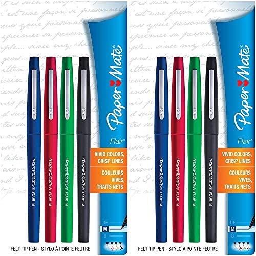 Paper Mate Flair Felt Tip Pens  Medium Point (0.7mm)  Business Colors  8 Count thumbnail