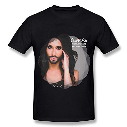 Men's Conchita Wurst Promo Transvestism SingerLyric T-shirt Black