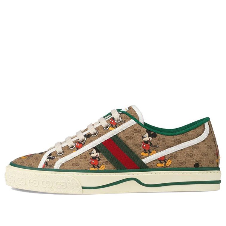 GUCCI Disney X Womens WMNS Tennis 1977 'Mickey Mouse' Beige/Multi-Color Fashion Skate Shoes 606110-H0T10-8530 (Size: US 5)