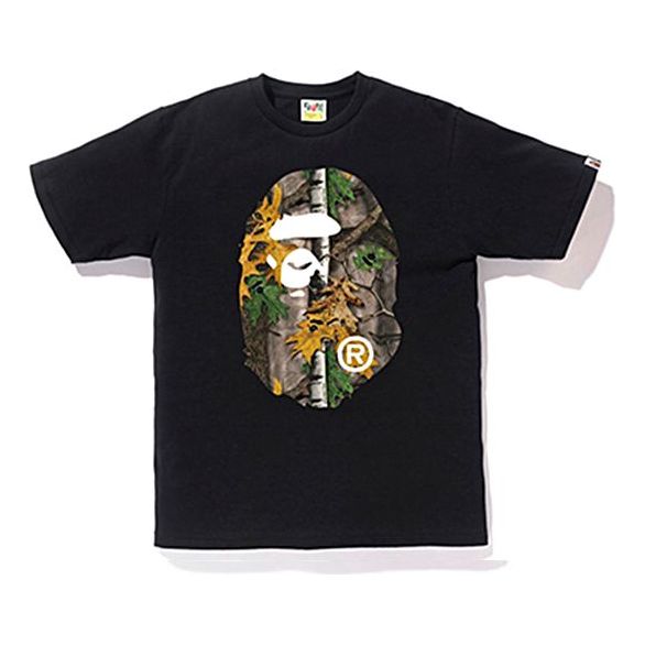 A BATHING APE BAPE Forest Camo Big Ape Head Tee Camouflage T-shirts TBD-BAPE-7 (Size: US M)