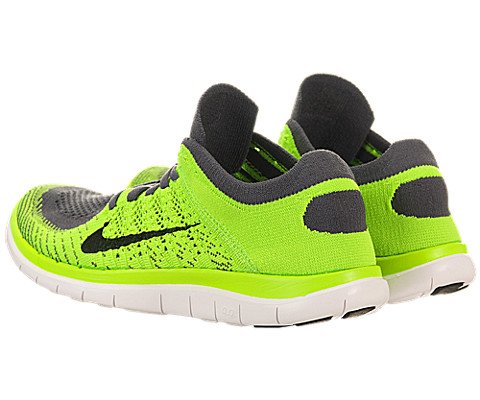 Nike Men's Free 4.0 Flyknit Dark Grey/Black/Electrc Green Running Shoe 10 Men US thumbnail