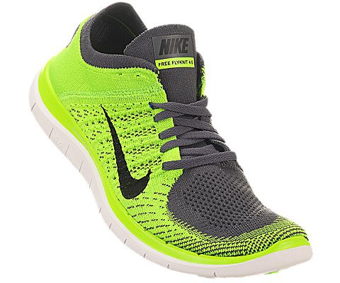 Nike Men's Free 4.0 Flyknit Dark Grey/Black/Electrc Green Running Shoe 10 Men US thumbnail