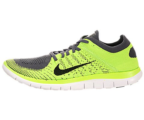 Nike Men's Free 4.0 Flyknit Dark Grey/Black/Electrc Green Running Shoe 10 Men US thumbnail