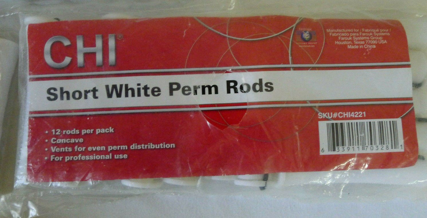 Lot Chi Short White Perm Rods 7/16