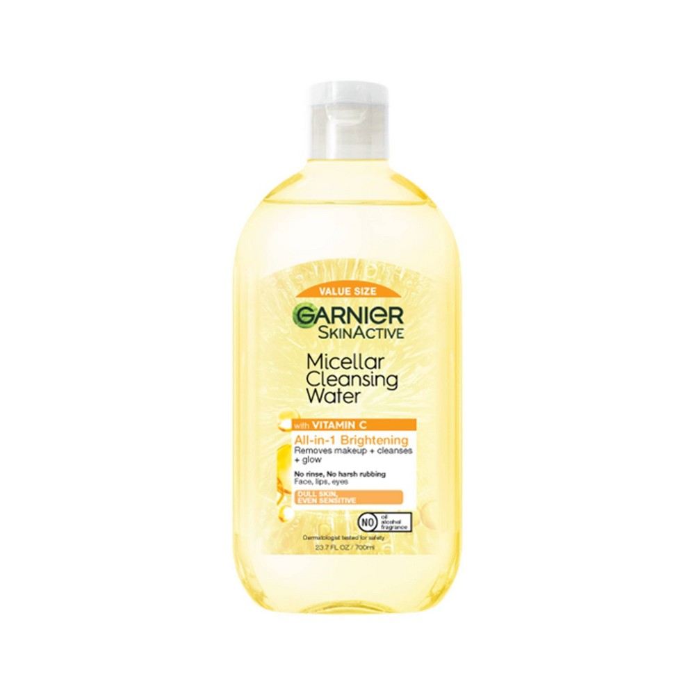 Garnier Vitamin C Brightening & Hydrating Micellar Water Makeup Remover and Facial Cleanser - 23.7 Fl Oz: Paraben-Free, Sulfate-Free, Oil-Free