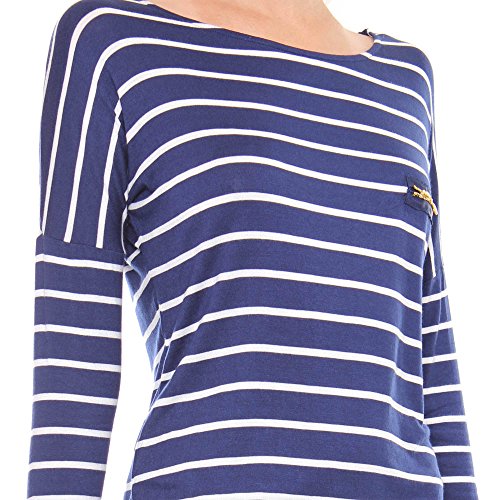 Contemporary Striped Long Sleeve Shrit RT-8654,NAVY BLUE/WHITE,M thumbnail