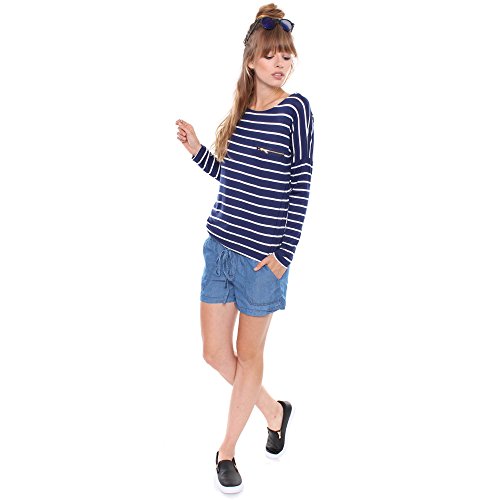 Contemporary Striped Long Sleeve Shrit RT-8654,NAVY BLUE/WHITE,M thumbnail