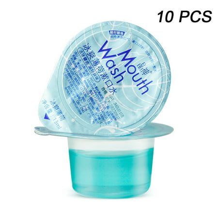 MakeUp4ever 10pcs Disposable Mouthwash Water Jelly Cup Mouth Cleaning Portable for Travel(10pcs Mint Flavor)