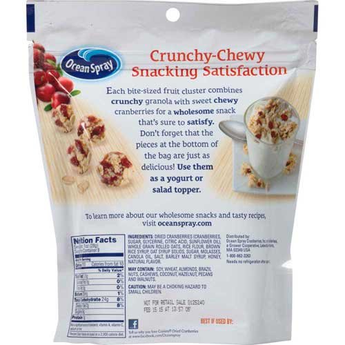Ocean Spray Craisins Dried Cranberry Granola Fruit Clusters, 8 Ounce -- 12 per Case. thumbnail