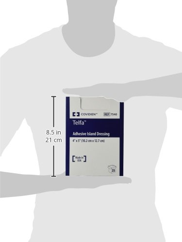 Cardinal Health Telfa Adhesive Island Dressing, 2 X 3-3/4 Inches | Box of 50 | Carewell