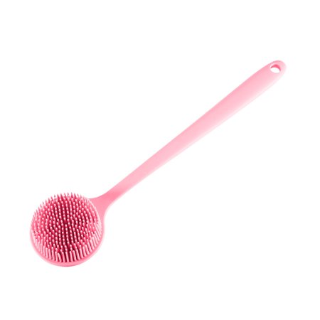 Aabe#4973  Silicone Bath Brush with Long Handle  Soft Body Brush Back Scrubber  Shower Wet RI4