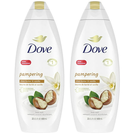 (2 Pack) Dove Body Wash for Dry Skin Shea Butter with Warm Vanilla Cleanser That Effectively Washes Away Bacteria While Nourishing Your Skin 22 Oz