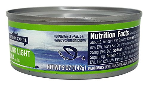 Wild-Caught Chunk Light Tuna in Oil, (Pack of 6), 5 Oz Can - Northern Catch thumbnail