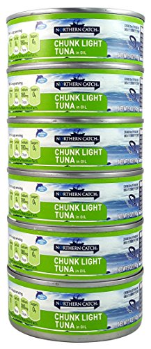 Wild-Caught Chunk Light Tuna in Oil, (Pack of 6), 5 Oz Can - Northern Catch thumbnail