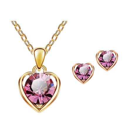 U#4962，Fashion Crystal Pendant Necklace Earrings Jewelry Combination Ladies Jewel，P#4962 PP9