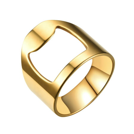 R#4579，Bottle Opener Ring Creative Versatile Stainless Steel Finger Party Ring for Men Women Creative Beer Bar Tool，P#4579 IE
