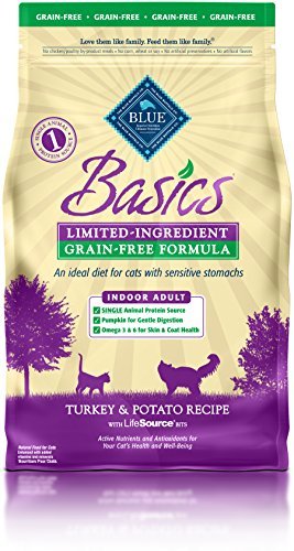 Blue Buffalo Basics Limited Ingredient Diet Grain Free  Natural Indoor Adult Dry Cat Food  Turkey & Potato 5-lb