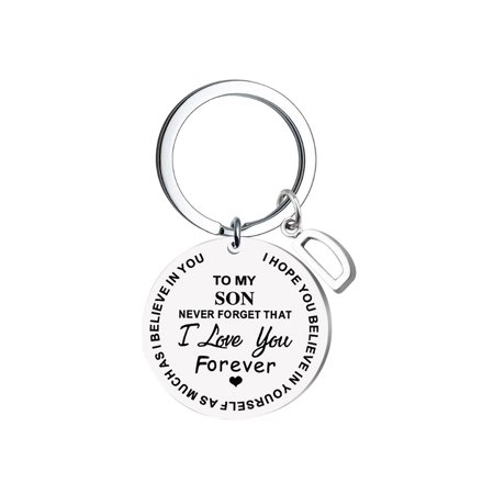 U#8775，Creative Diy to My Son Stainless Steel Last Name 26 Letter Keychain 2.5Cm，P#8775 SG9