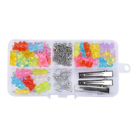 Cute Animal Gummy Bear Charms Hair Pins Handmade Chain Bear Shaped Pendants Charms for DIY Necklace Bracelet Keychains Jewelry