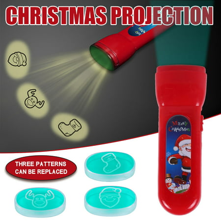 Usupdd Flashlight Christmas Projector Realistic 3 Patterns Santa Elk Education Toy Gift WANG220810-4973