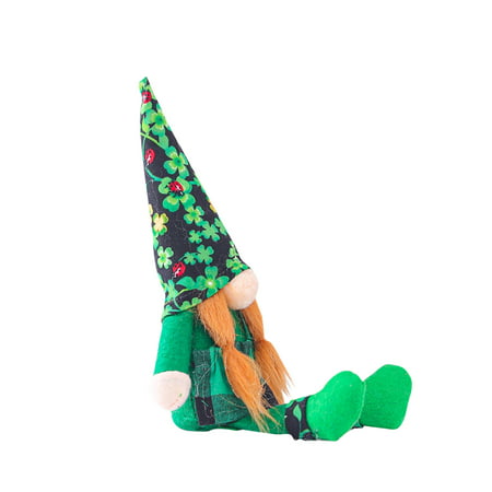 U#4973，1Pc St. Patrick S Day Green Hat Doll Faceless Elderly Irish Festival Ornaments，P#4973 UV0
