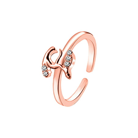 R#7668，Letter Ring 26 English Letter Art Design Combination Diamond Couple Gift，P#7668 RT0