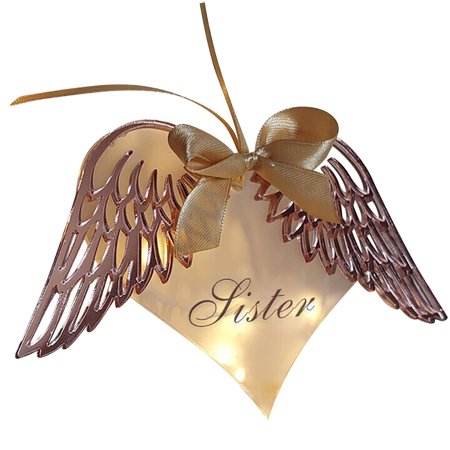 U#3439，Creative Heart Shaped Angel Engraved Letters Memorial Pendant Decoration，P#3439 KU8