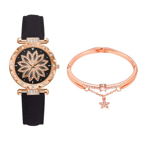 U#4722，Women Watches Set S Tarry Sky Ladies Bracelet Watch Casual Leather Sports Q Uart，P#4722 TC9
