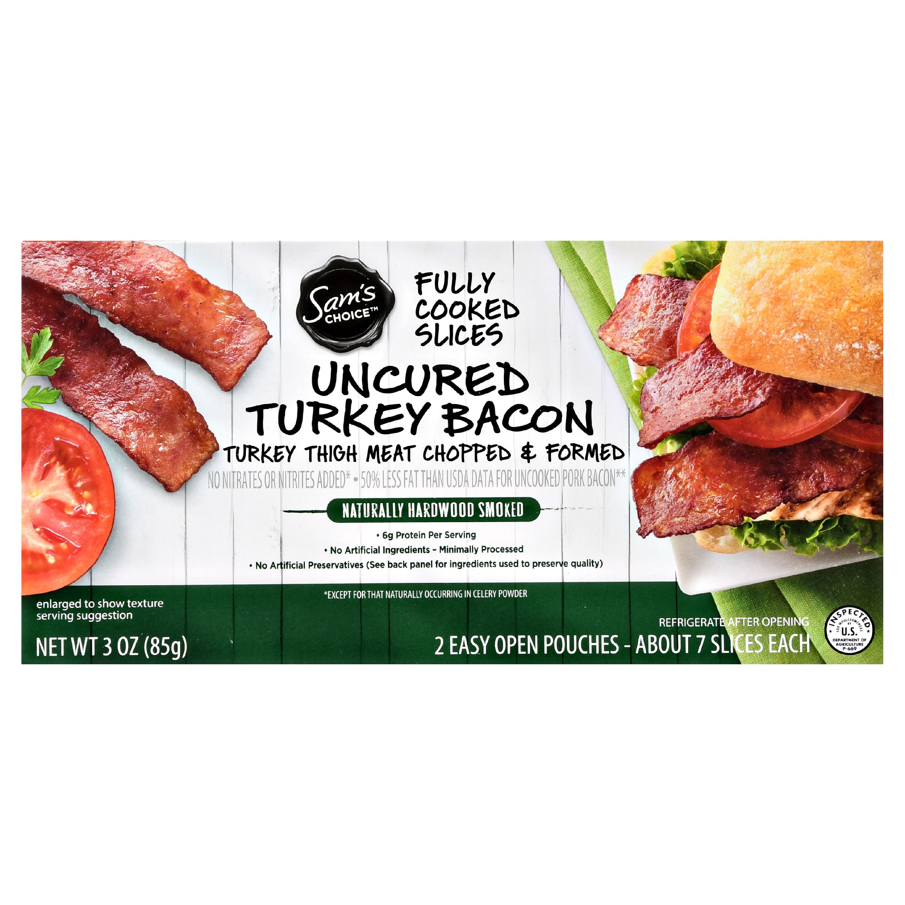 Sam's Choice Fully Cooked Uncured Turkey Bacon, 3 Oz. Image