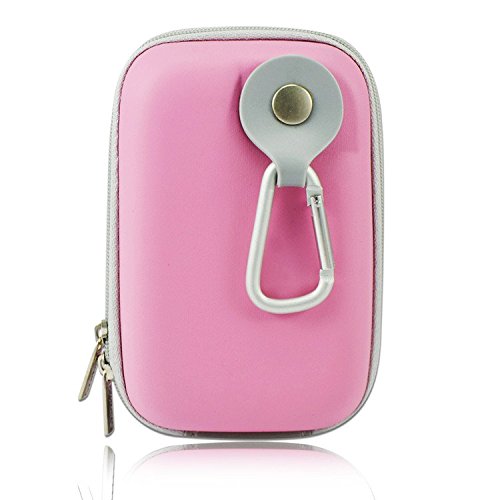 First2savvv BDX1402-6505 Pink Premium Quality Hard Camera Case Pouch Bag for Canon PowerShot G9X .SX610 .IXUS 285 .IXUS 275. SONY DSC-HX90V.HX80.HX60V