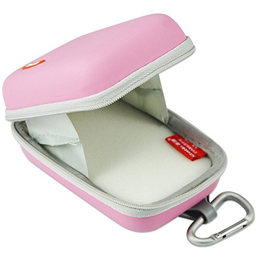 First2savvv BDX1402-6505 Pink Premium Quality Hard Camera Case Pouch Bag for Canon PowerShot G9X .SX610 .IXUS 285 .IXUS 275. SONY DSC-HX90V.HX80.HX60V thumbnail